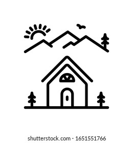 Vector line icon for landscape