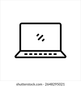 Ícone de linha de vetor para laptop