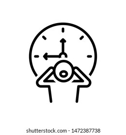 Vector line icon for late