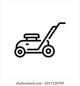 Vector line icon for lawn mower