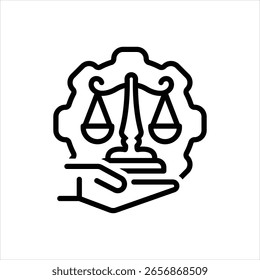 Vector line icon for lawyer services