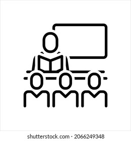 Vector line icon for lecture
