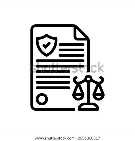 Vector line icon for legal document