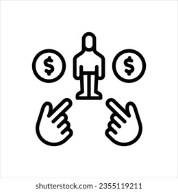 Vector line icon for liable