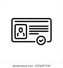 Vector line icon for license