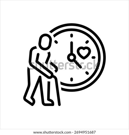 Vector line icon for life expectancy