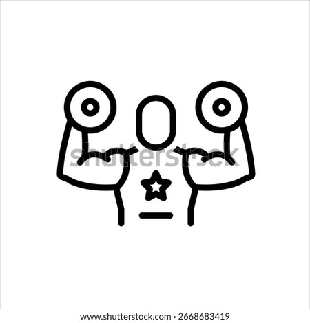 Vector line icon for lifting power