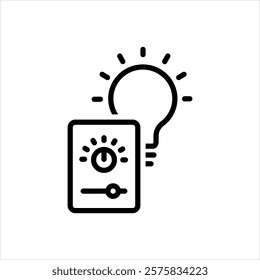 Vector line icon for lights dimmer