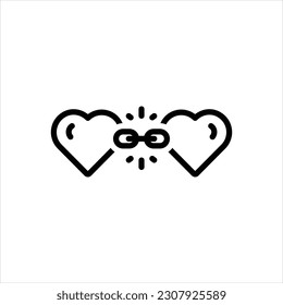 Vector line icon for linked