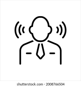 Vector line icon for listen