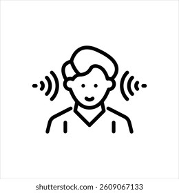 Vector line icon for listen
