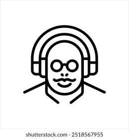 Icono de línea de Vector para escuchar música