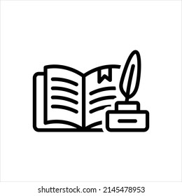 Vector line icon for literature