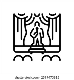 Vector line icon for live music