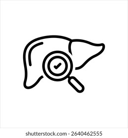Vector line icon for liver check