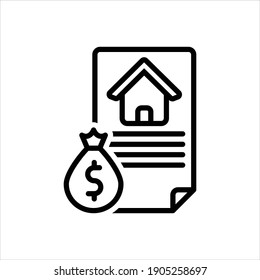 Vector line icon for loan