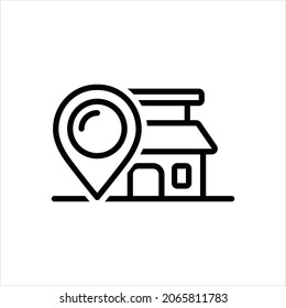 Vector line icon for locale