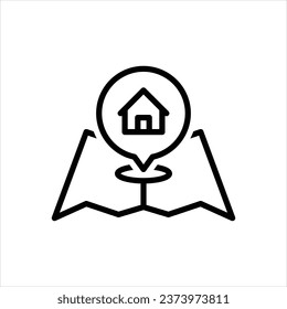 Vector line icon for location