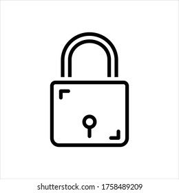 Vector line icon for lock