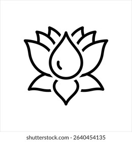 Vector line icon for lotus