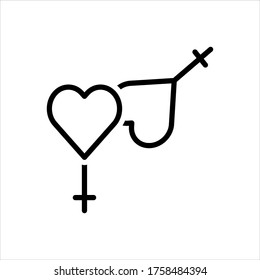 Vector line icon for love