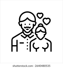 Vector line icon for love