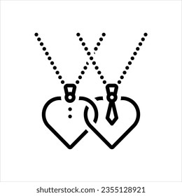 Vector line icon for love pendant