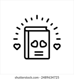 Vector line icon for love story