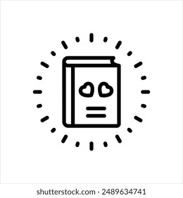 Vector line icon for love story