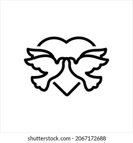 Vector line icon for loved