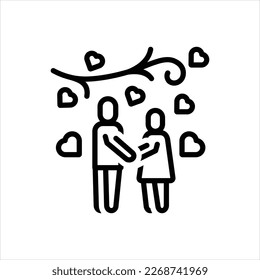 Vector line icon for loving