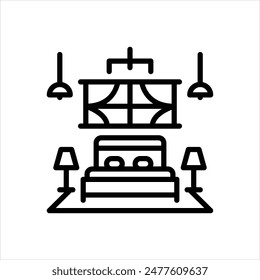 Vector line icon for luxury room