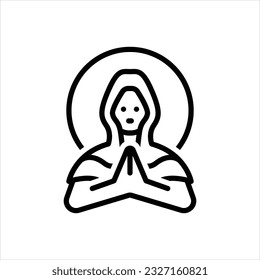 Vector line icon for madonna
