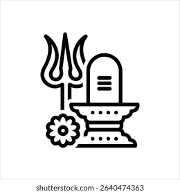 Vector line icon for mahashivratri