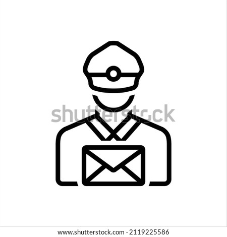 Vector line icon for mailman
