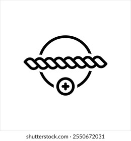 Vector line icon for making rope