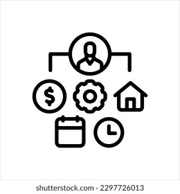 Vector line icon for manage