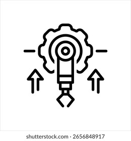 Vector line icon for manufacturing excellence