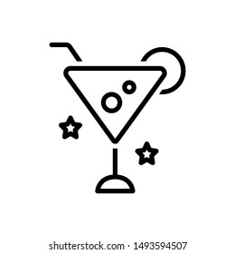 Vector line icon for martini