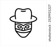 Vector line icon for masked