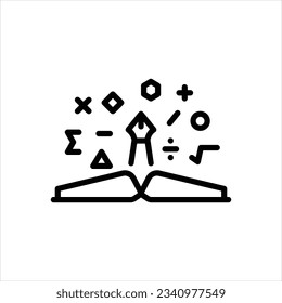 Vector line icon for mathematical