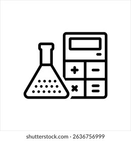 Vector line icon for mathematical chemistry