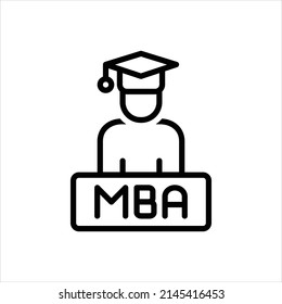 Vector line icon for mba