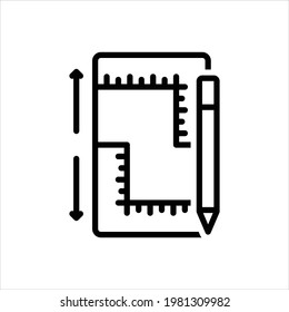 Icono de línea de vector para medidas