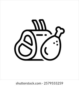 Vector line icon for meat