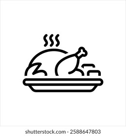 Vector line icon for meat