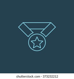 Vector Line Icon Of Medal. Eps-10.