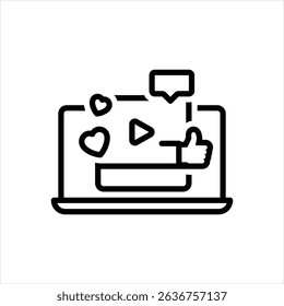 Vector line icon for media engagement