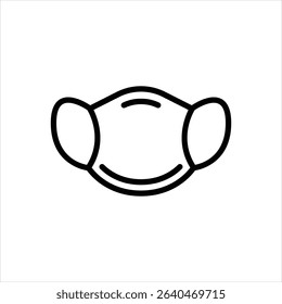 Vector line icon for medical mask