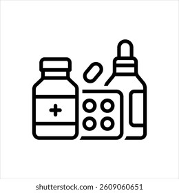 Vector line icon for medicine